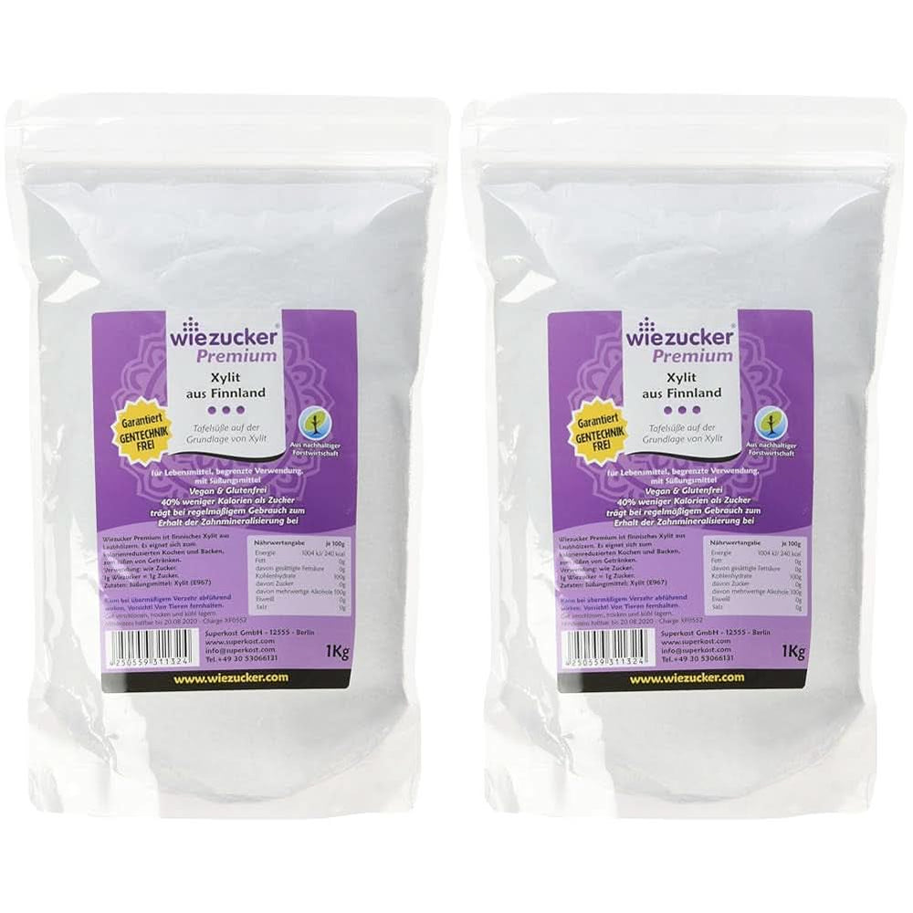 Originální březový cukr z Finska, 1 Kg Sladidla Naty Shop 2 x 1 Kg Single