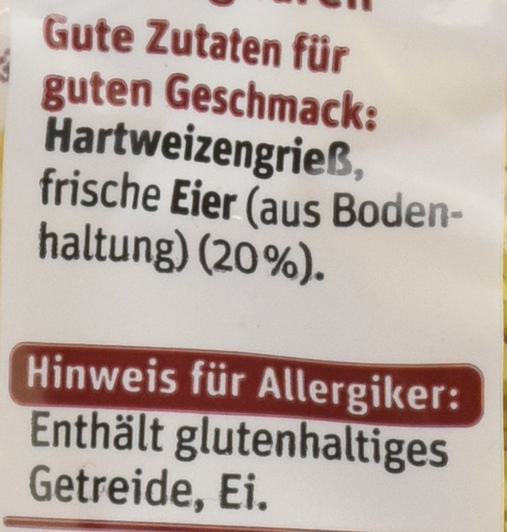 tegut... Balení vaječných nudlí po 6 ks (6 x 250 g)