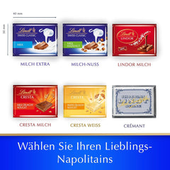 Krabička na čokoládu Lindt Swiss Classic Collection | Tyčinky z mléčné čokolády | Mini čokoládové tyčinky | 185 g | Čokoládový dárek