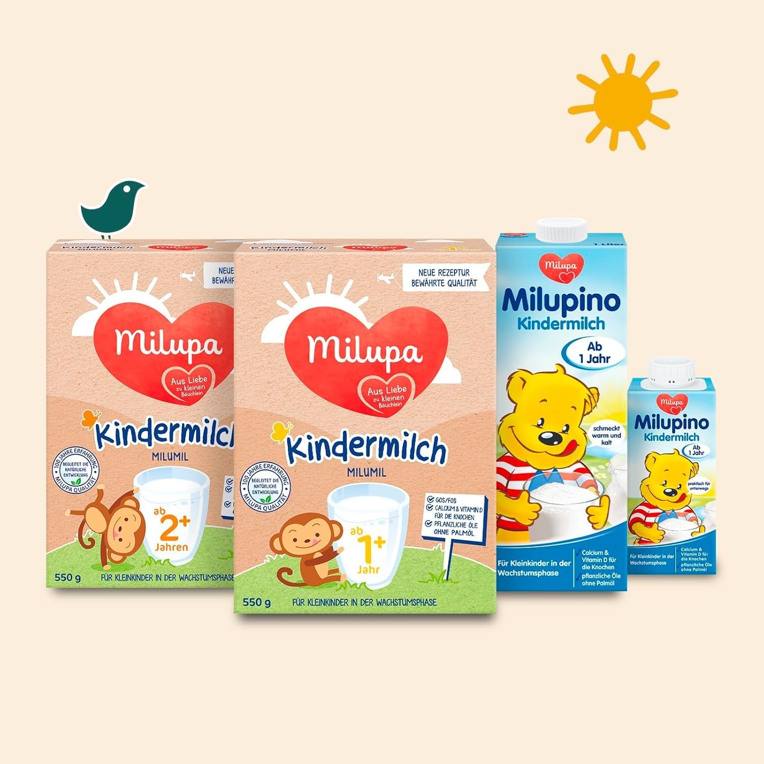 Milupa Milupino Lapte de creștere gata de băut (6x1L), de la 1 an, pentru copiii mici în faza de creștere