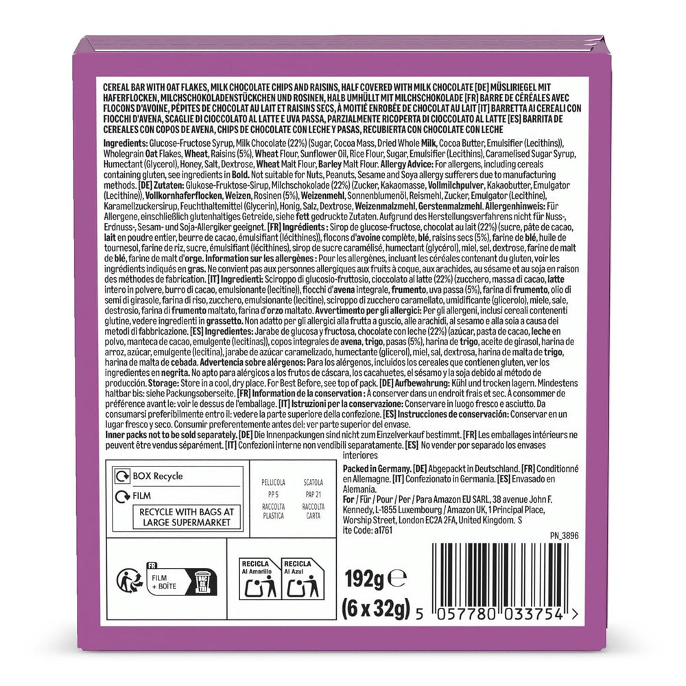 Müsli tyčinka s čokoládou a rozinkami z Amazonu, 192g