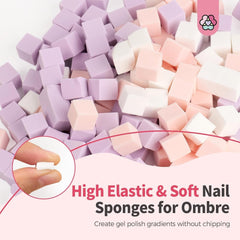 125 Nail Art Schwämme Und 4 Krallen Nail Sponge Metallgreifer Für Ombre Und Gradient Nageldesign, Nagelkunst-Schwamm Pinsel, Maniküre Zubehör Für Nägel, Nail Art Schwämme Für Babyboomer Effekte DIY