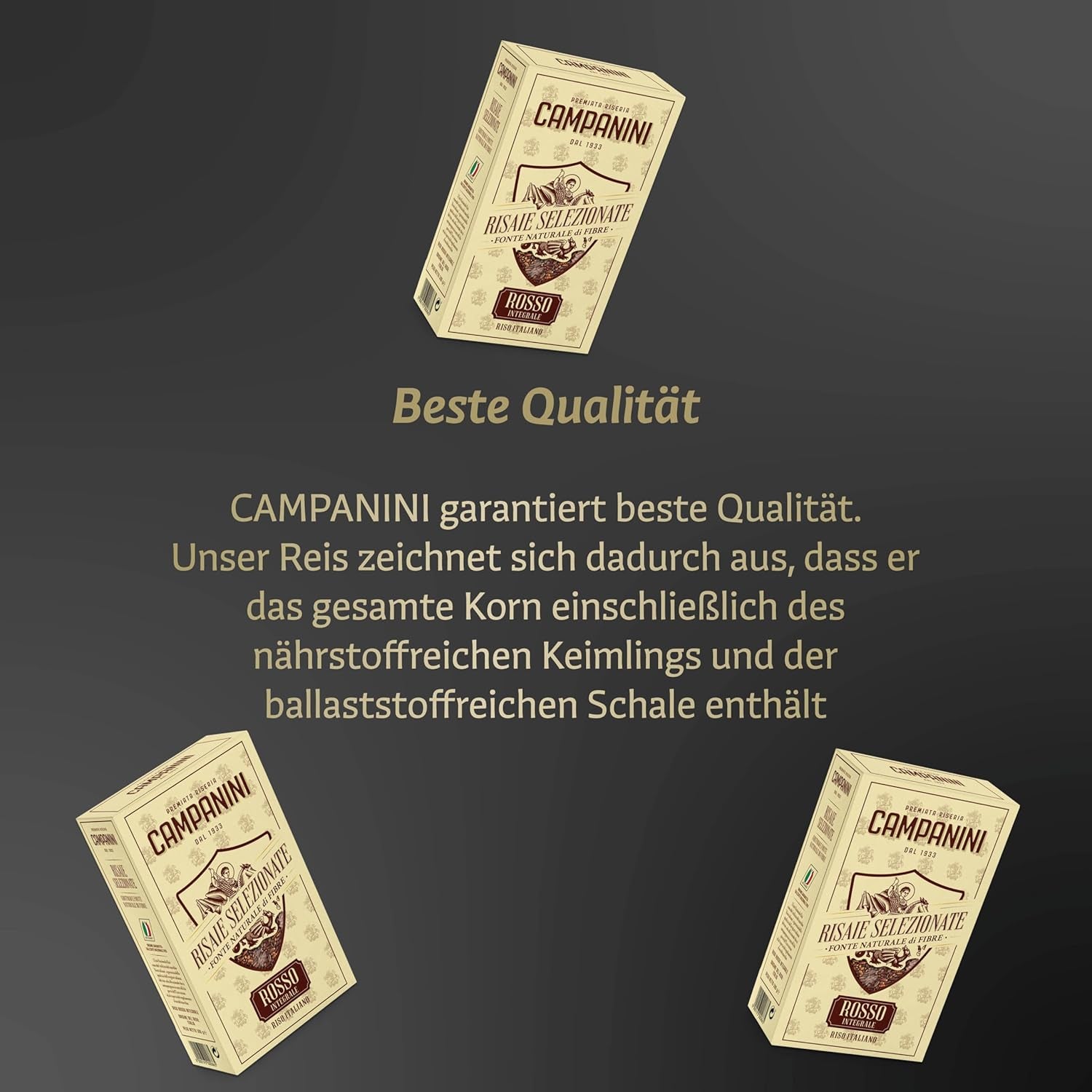 RISO ROSSO INTEGRALE Červená rýže s celozrnnými RISERA CAMPANINI 500g z Itálie