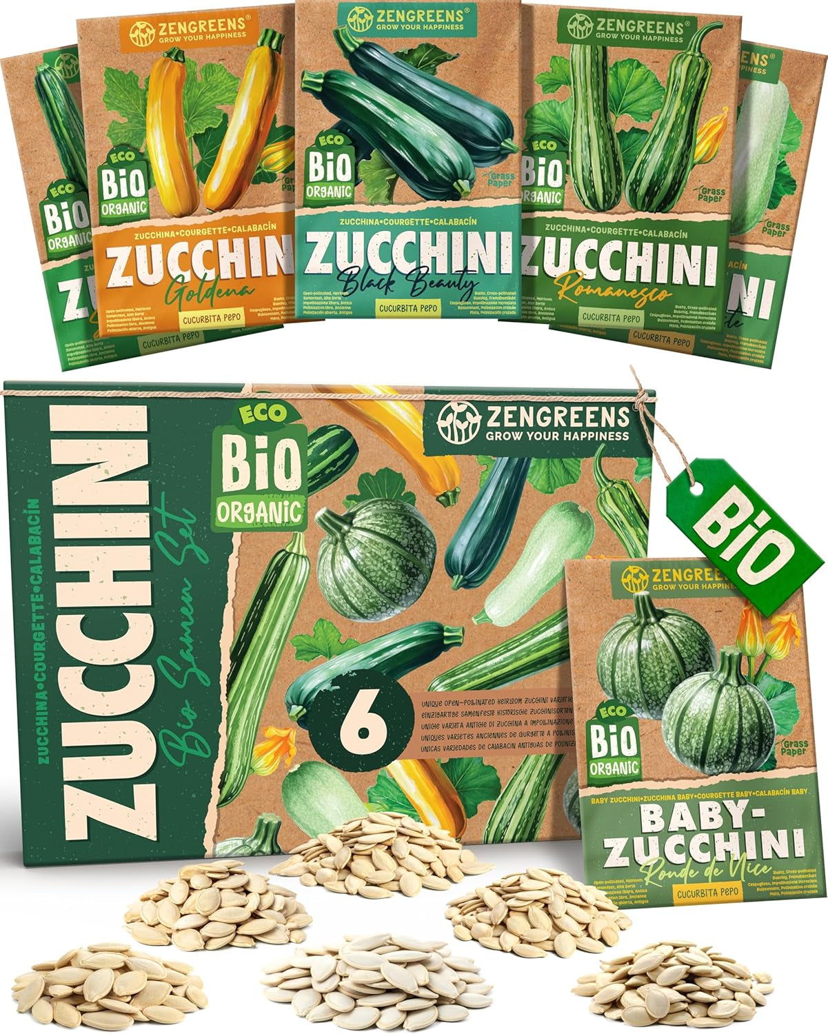 Bio semínka bazalky v sadě 6 - 6 semínek bazalky pro snadné pěstování na zahradě, na balkóně nebo na vyvýšeném záhonu - Semena rostlin - Sazenice