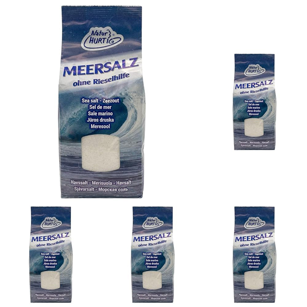 Meersalz Fein 1 kg | Naturbelassen, unraffiniert und ohne Zusätze | Unbehandeltes feines Meersalz