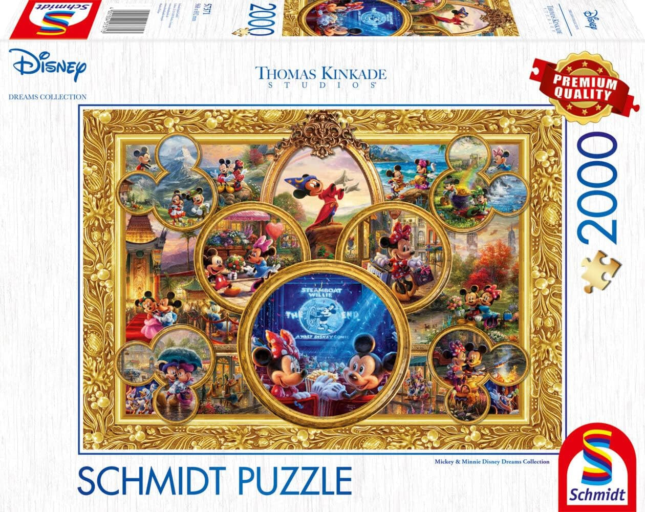 Schmidt Spiele 57371 Thomas Kinkade, Disney, Mickey & Minnie, Koláž snů 2, skládačka 2000 dílků Puzzle Naty Shop Výchozí název