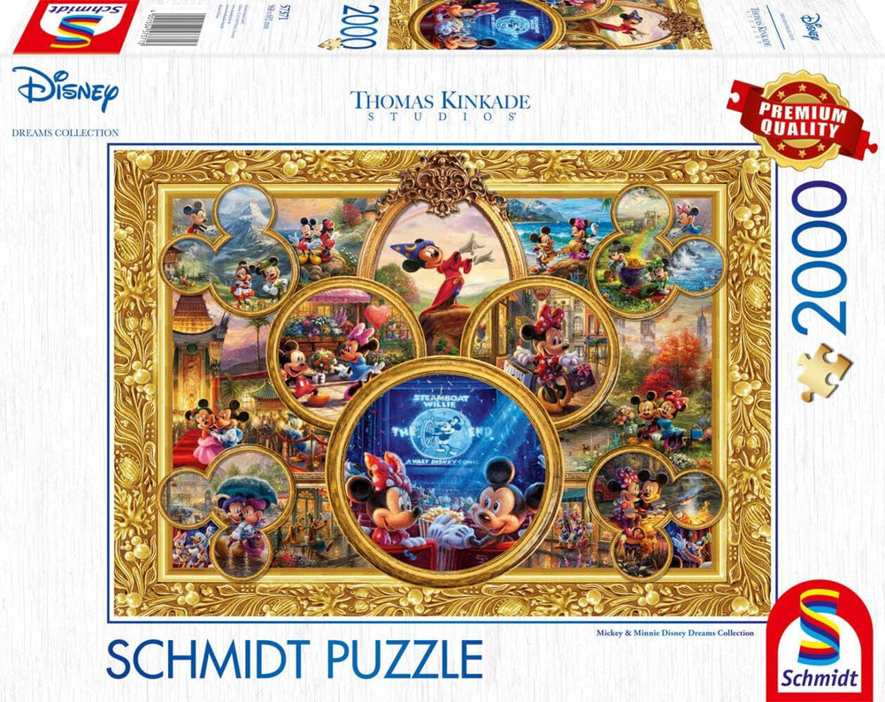Schmidt Spiele 57371 Thomas Kinkade, Disney, Mickey & Minnie, Koláž snů 2, skládačka 2000 dílků Puzzle Naty Shop Výchozí název