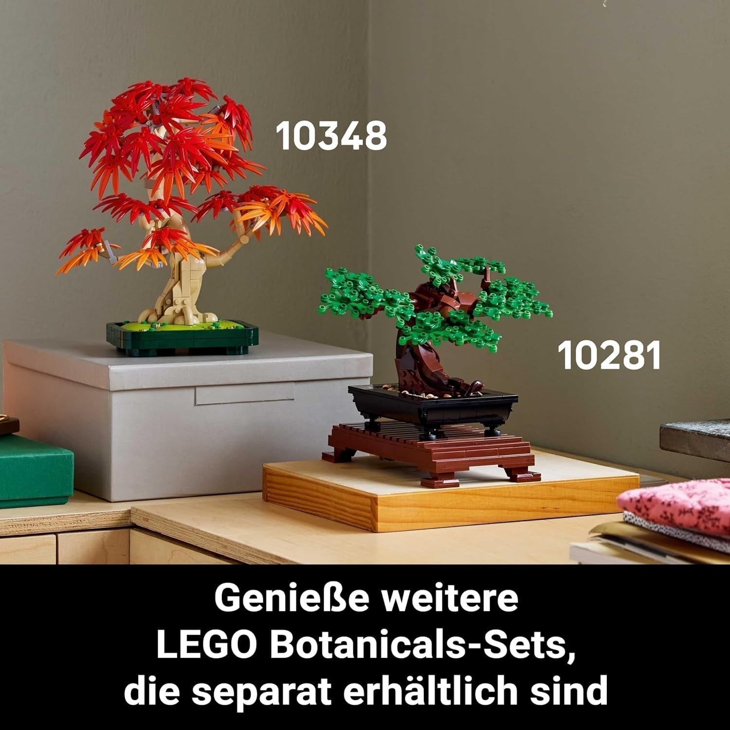 LEGO Botanicals Japonský červený javor - Bonsai - Stavebnice umělých rostlin s červenými a oranžovými listy a miska - Domácí dekorace - Nápad na dárek pro dospělé - 10348 Stavebnic Besuche den LEGO-Store