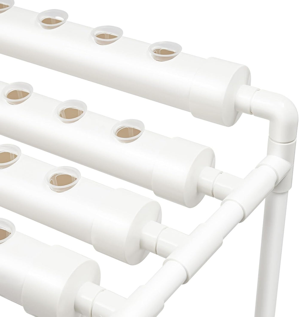 3vrstvá sada pro hydroponické pěstování s 90/108 pozicemi pro výsadbu a vodní pumpou, systémy pro pěstování rostlin bez půdy z PVC, sady pro hydroponické pěstování zeleniny a ovoce (108 pozic pro výsadbu)