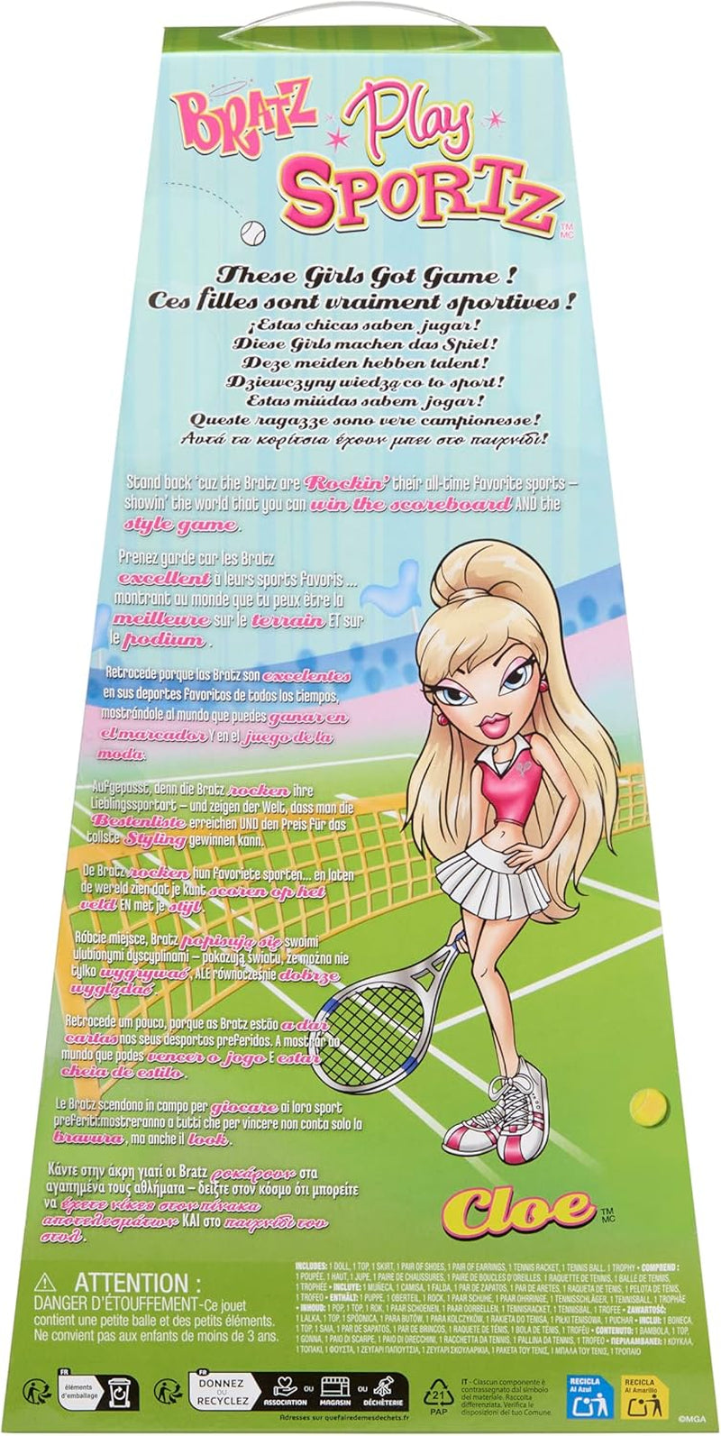 Bratz Play Sportz Cloe (tenis) – Modepuppe s příslušenstvím