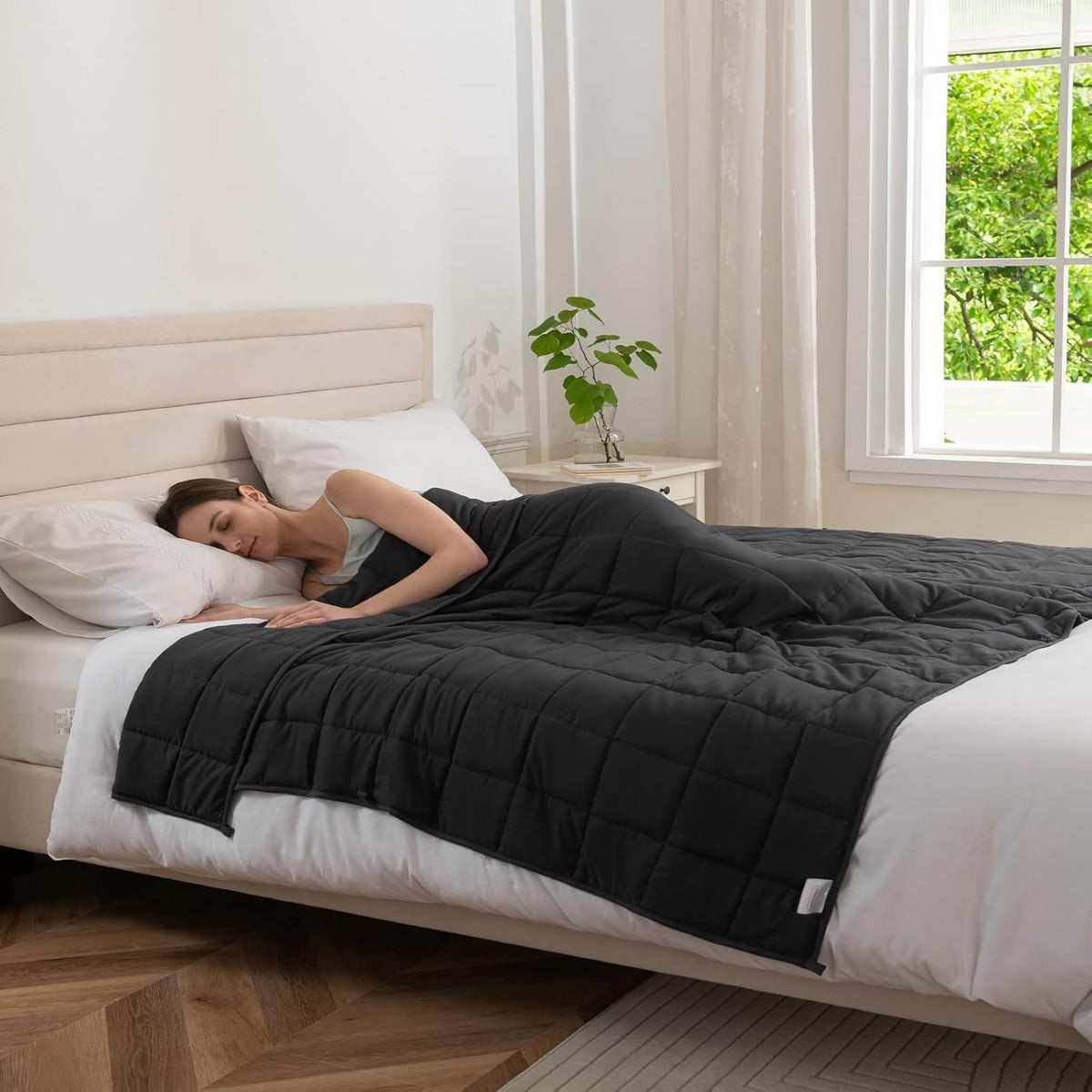 Good Nite Weighted deka pro dospělé Těžká deka pro klidné smysly Šedá 8 Kg 150 X 200 Cm Peřiny a přikrývky Naty Shop Šedá 150X200 Cm, 8 Kg