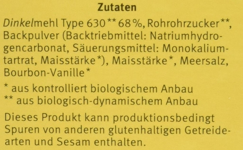 Demeter Bauck Hof Bio Dinkel Wafflen, 200 g Směs na pečení a vaření Naty Shop