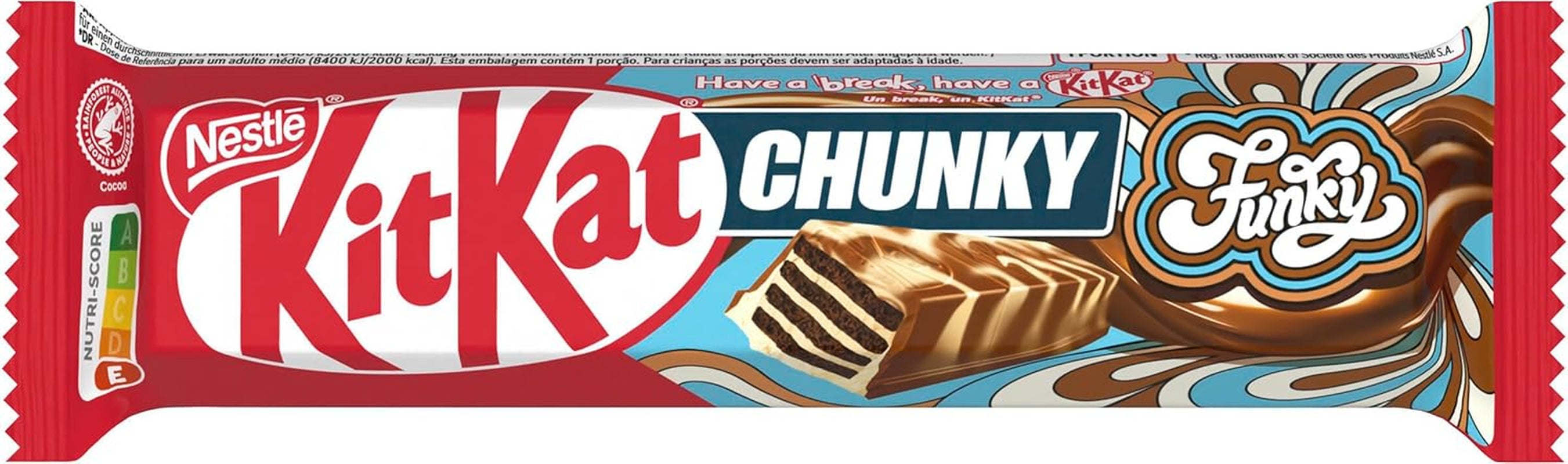 Nestlé Chunky Funky, křupavá oplatka v mléčné čokoládě, balení 24 ks (24 x 40 g)