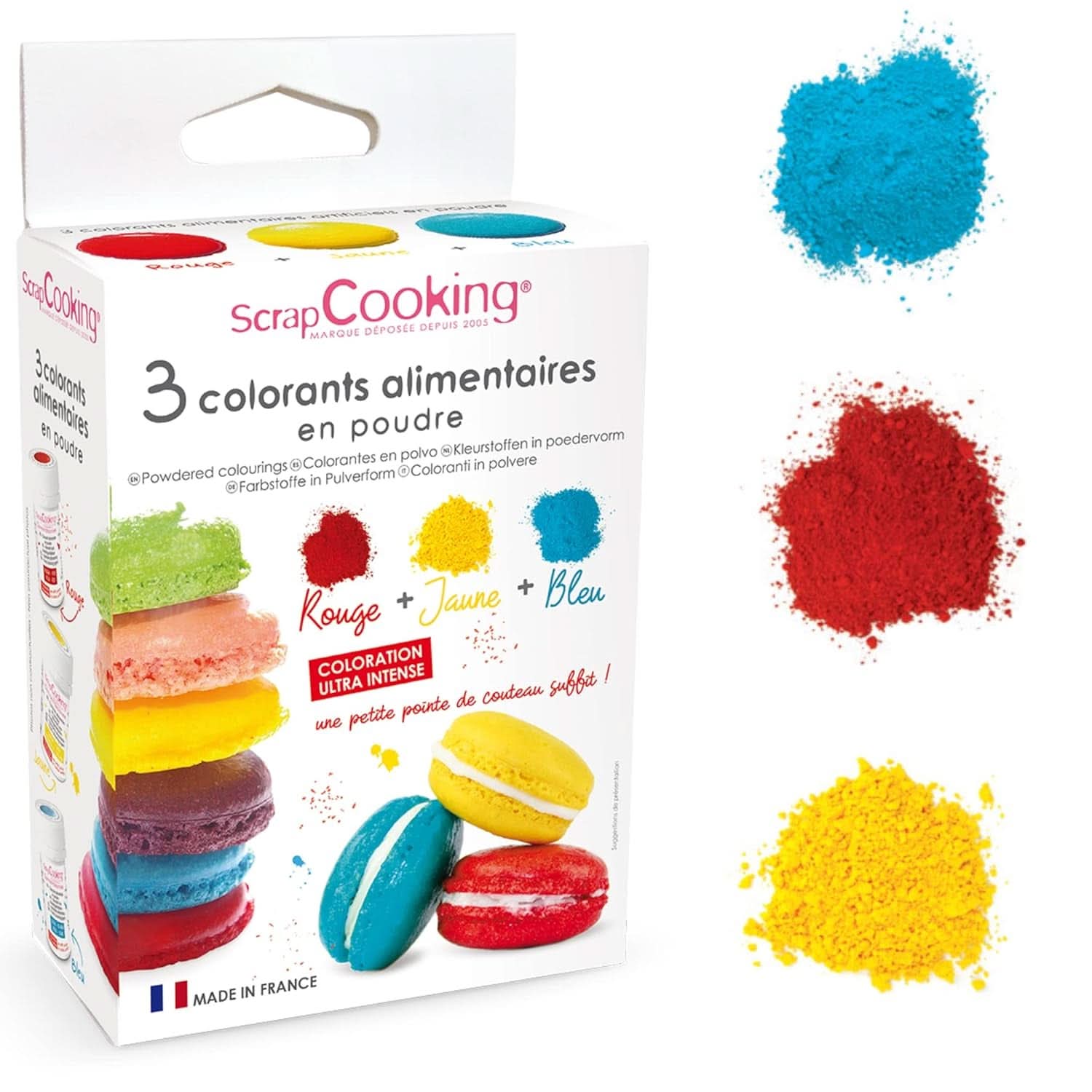 ScrapCooking, Sada 3 práškových potravinářských barviv - červená, žlutá, modrá, 3 x 5 gramů Naty Shop