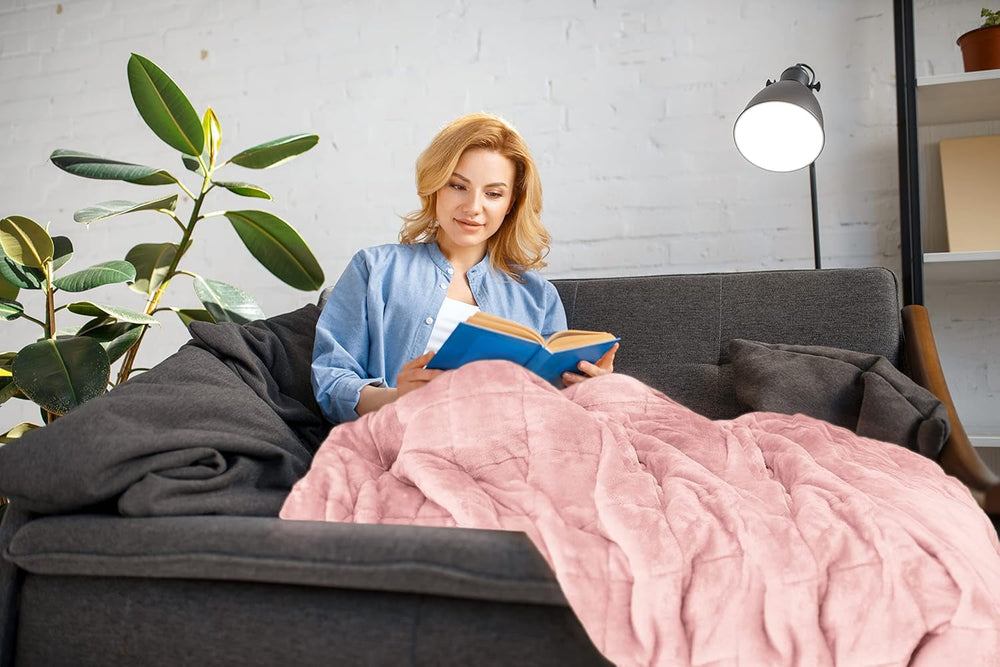 Emma Barclay vážená deka Sherpa, 127 X 152 cm, Blush Pink Postele a deky Emma Barclay