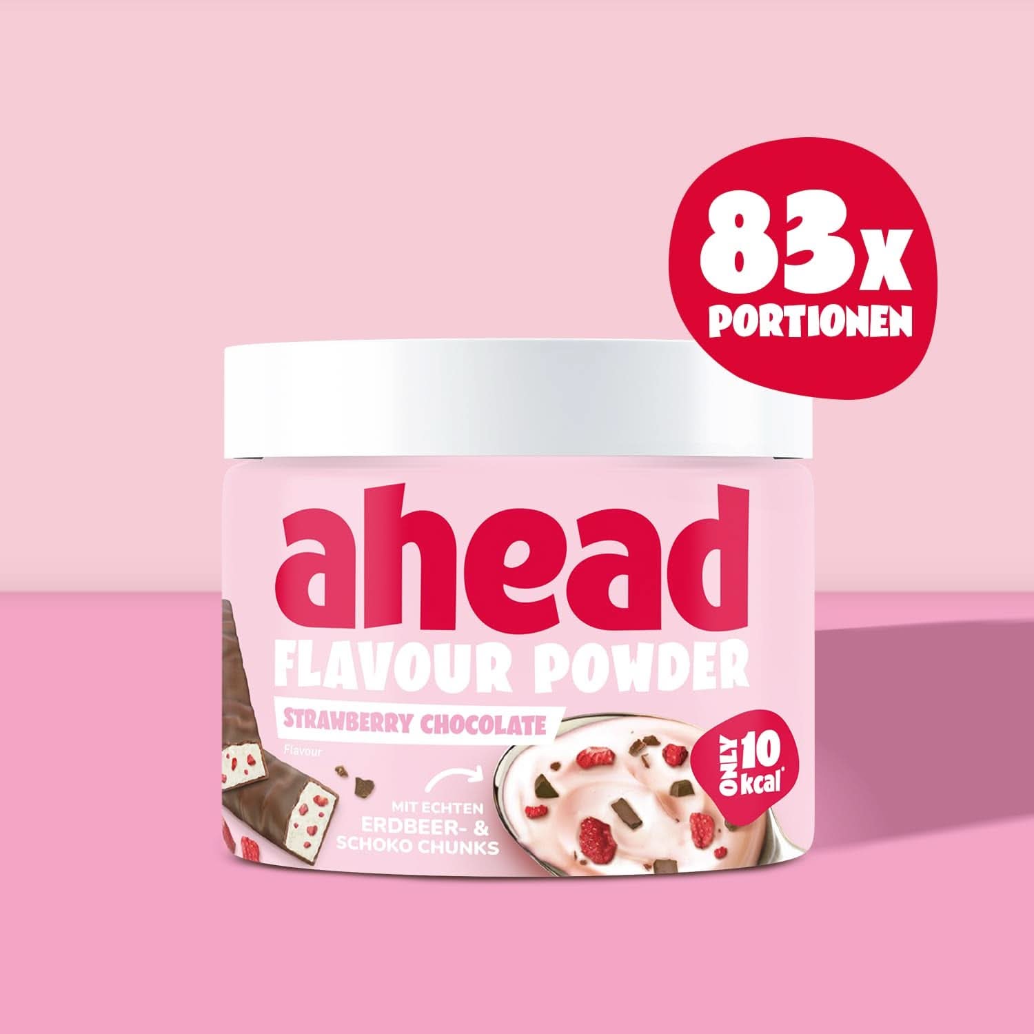 Ahead Flavour Powder, Jahodová čokoláda 250 gramů, 83 porcí Příchutě Naty Shop