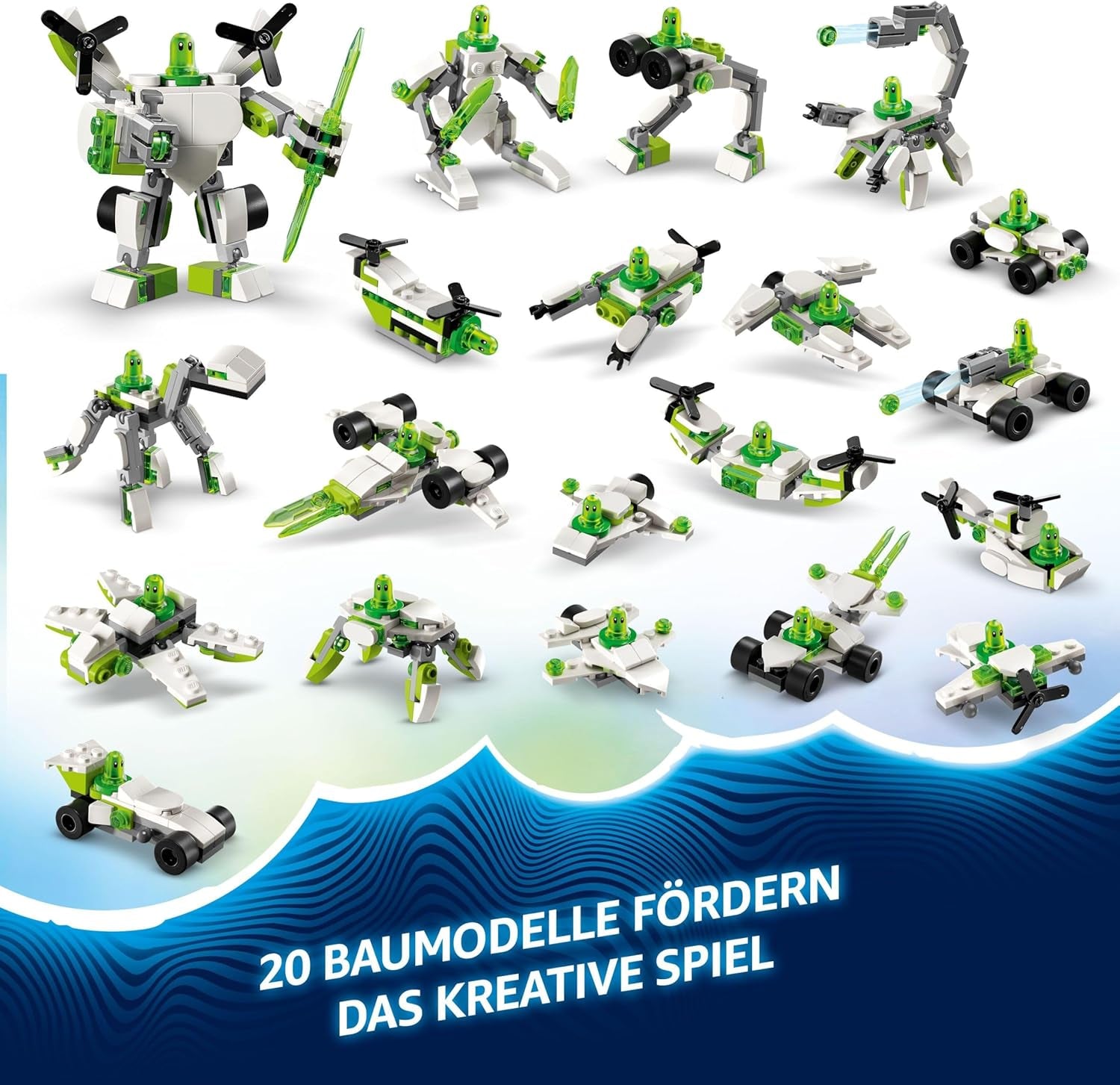 LEGO Dreamzzz Z-Blob's Robot and Vehicle Adventure, Toy Mech 20 v 1, pro dívky a chlapce, děti od 7 let, Fantasy herní sada s minifigurkou Mateo, 20 verzí Z-Blob 71487 Stavebnice Beuche den LEGO-Store