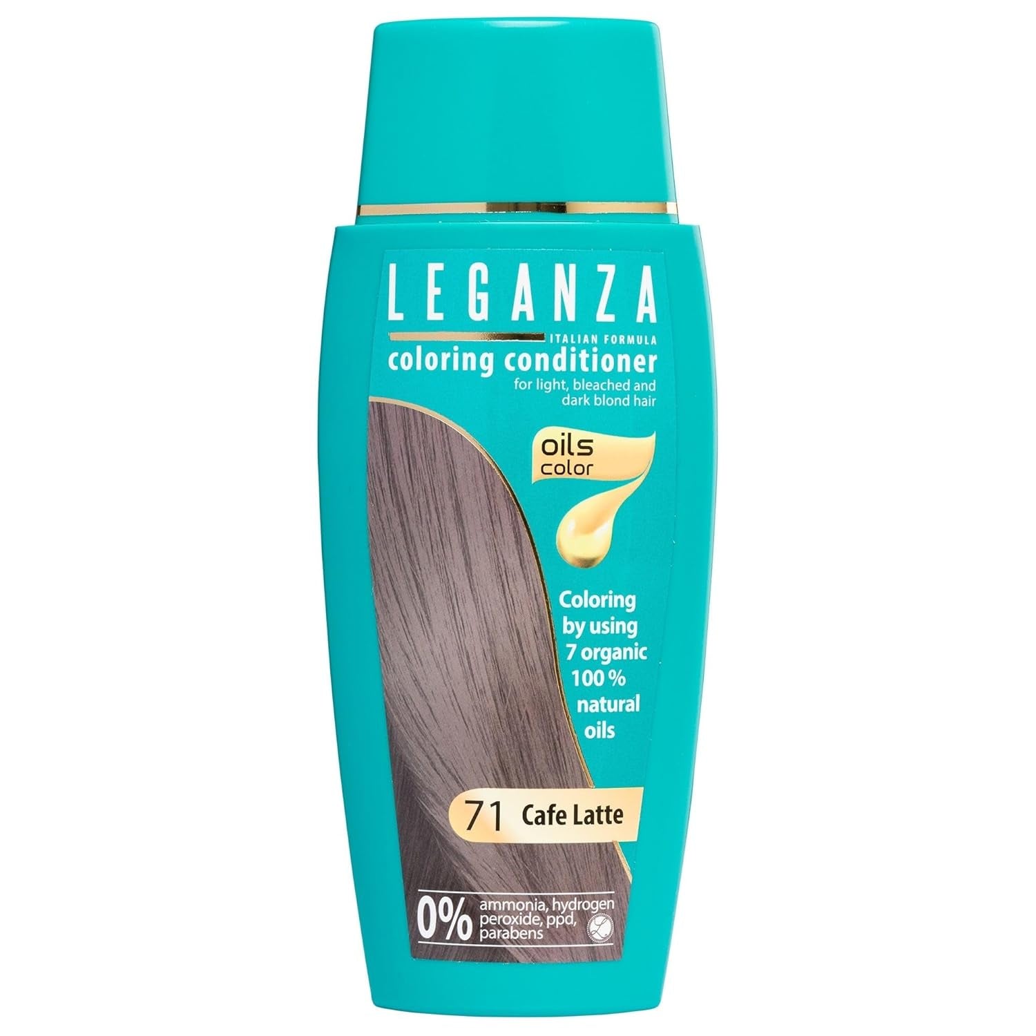 Leganza Natural Balm Hair Dye Colour 71 Café Latte | Vopsea de păr fără amoniac | Îmbogățită cu 7 uleiuri naturale | 150 ml Vopsea pentru par Naty Shop 71 Cafe Latte