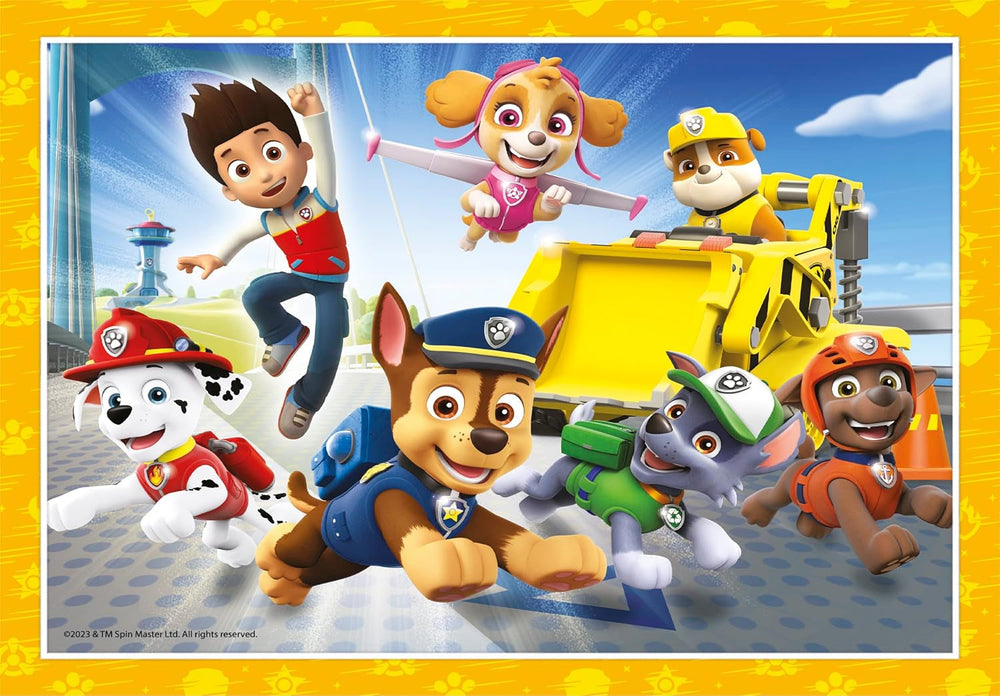 Clementoni - 21513 - Supercolor Puzzle 4 in 1 - Paw Patrol - Puzzle 12,16,20,24 piese de la 3 ani, Puzzle colorat pentru copii cu luminozitate specială și intensitate a culorilor, Joc de îndemânare pentru copii Puzzle Naty Shop