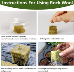 50 ks podložka na pěstování z minerální vlny, kostka z minerální vlny, izolace z minerální vlny, podložka na pěstování z minerální vlny s nůžkami a rukavicemi pro pěstování bez půdy, hydroponii a přesazování