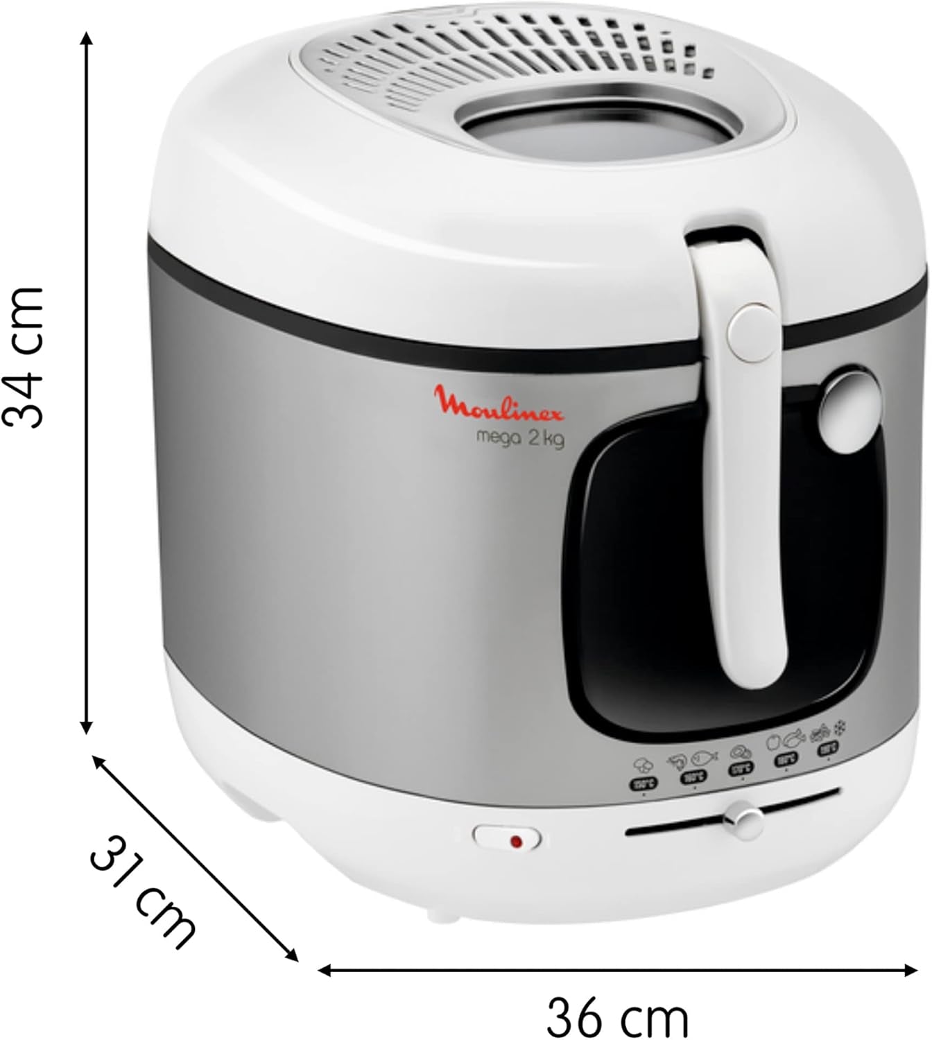 Fritéza AM4800 Mega 2Kg, olejová fritéza, pachový filtr, 1800 W Domácí spotřebiče Naty Shop