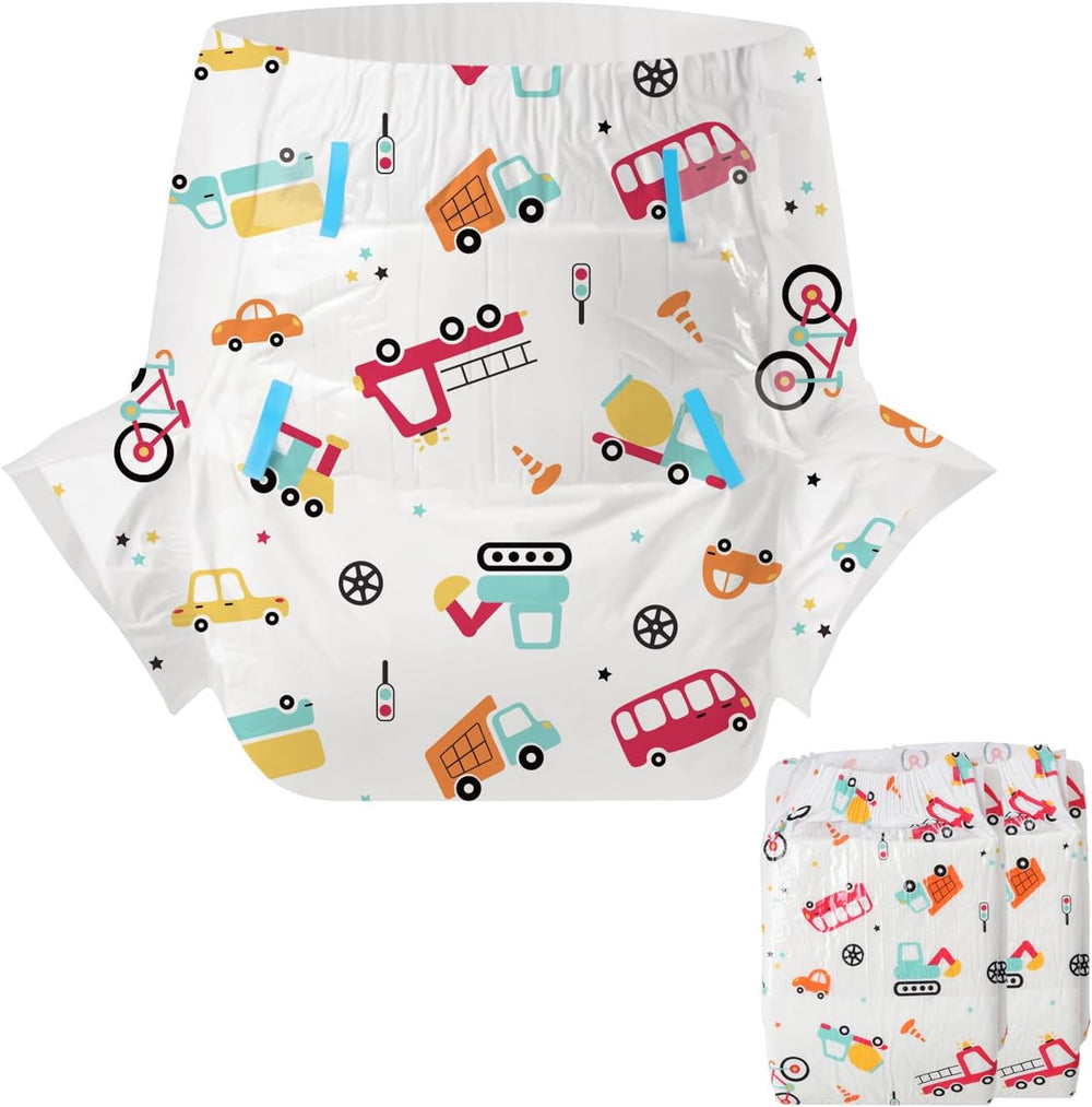 CutiePlusU Plenky pro dospělé 2 balení Jednorázové inkontinenční kalhotky s klopami pro ženy a muže Maximální savost přes noc - Malý princ (střední 71-96 cm)