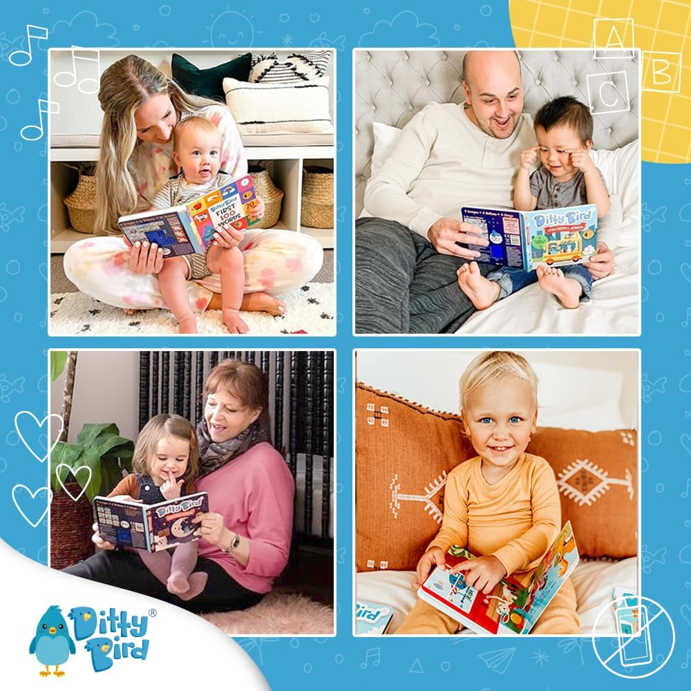 DITTY BIRD Baby Animal Songs: Jucărie pentru copii cu 6 butoane sonore pentru a cânta și a învăța limba engleză. Jucarii Bebe Naty Shop
