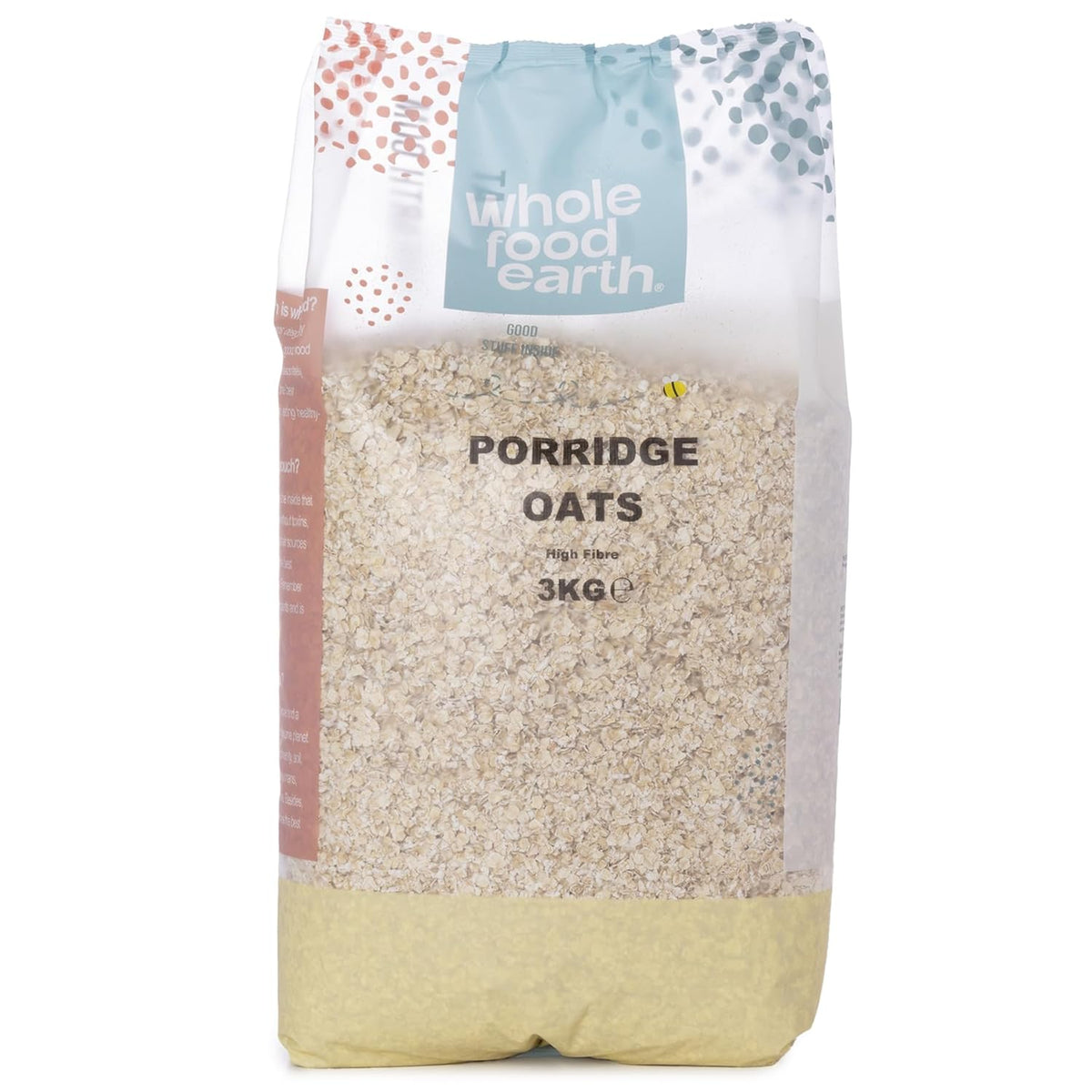 Wholefood Earth - BIO ovesná kaše 3 kg | Bez GMO | Vegan | Bohaté na vlákninu