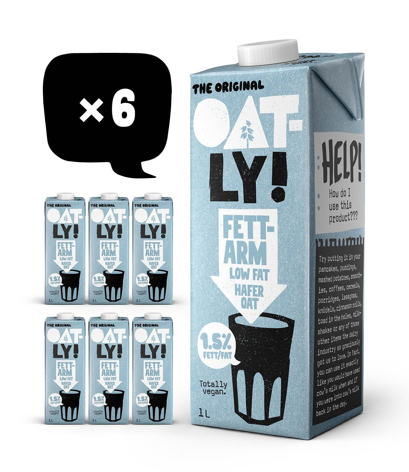 Oatly Haferdrink 1,5% Fett - Packung mit 6 (6 x 1 litr)
