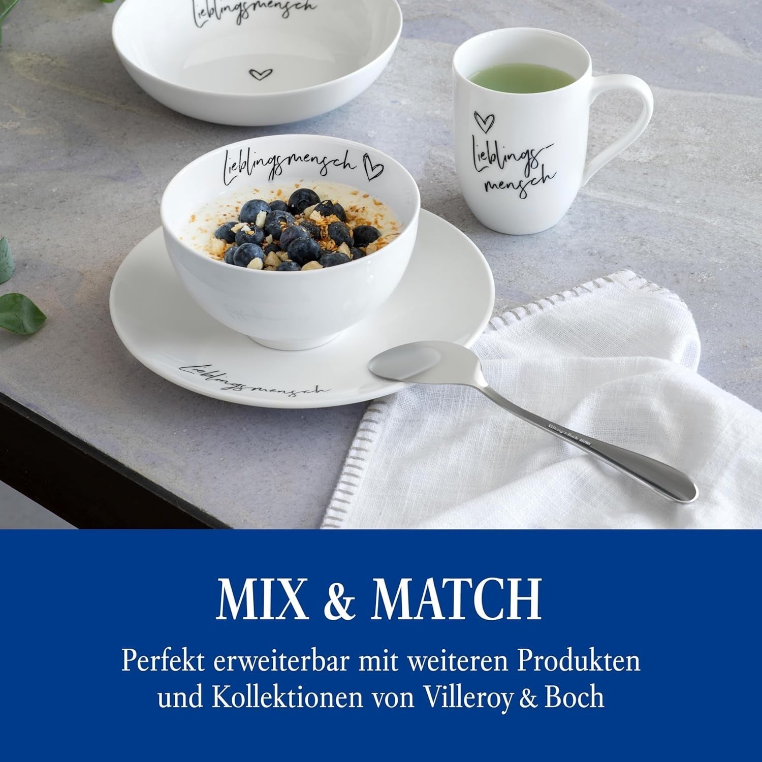 Villeroy & Boch – Oscar Tafelbesteck 24 Teilig 6 Personen, Spülmaschinenfest, Rostfrei, Besteck Set, Essbesteck, Messer Gabel Löffel Set, Cutlery Set, Besteckset Edelstahl, Edelstahl Bucatarie Naty Shop