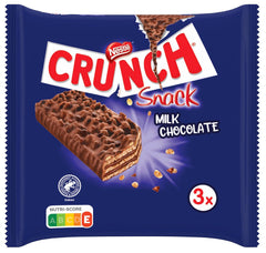 Nestlé CRUNCH mléčná tyčinka, křupavá čokoládová tyčinka s mléčnou čokoládou a cereáliemi, 1 balení (3 x 33 g)