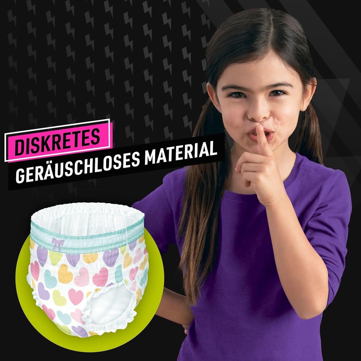 Hearts Pyžamové kalhoty, 10 absorpčních nočních kalhot, 7 let, 17 kg-30 kg Matka a dítě Naty Shop