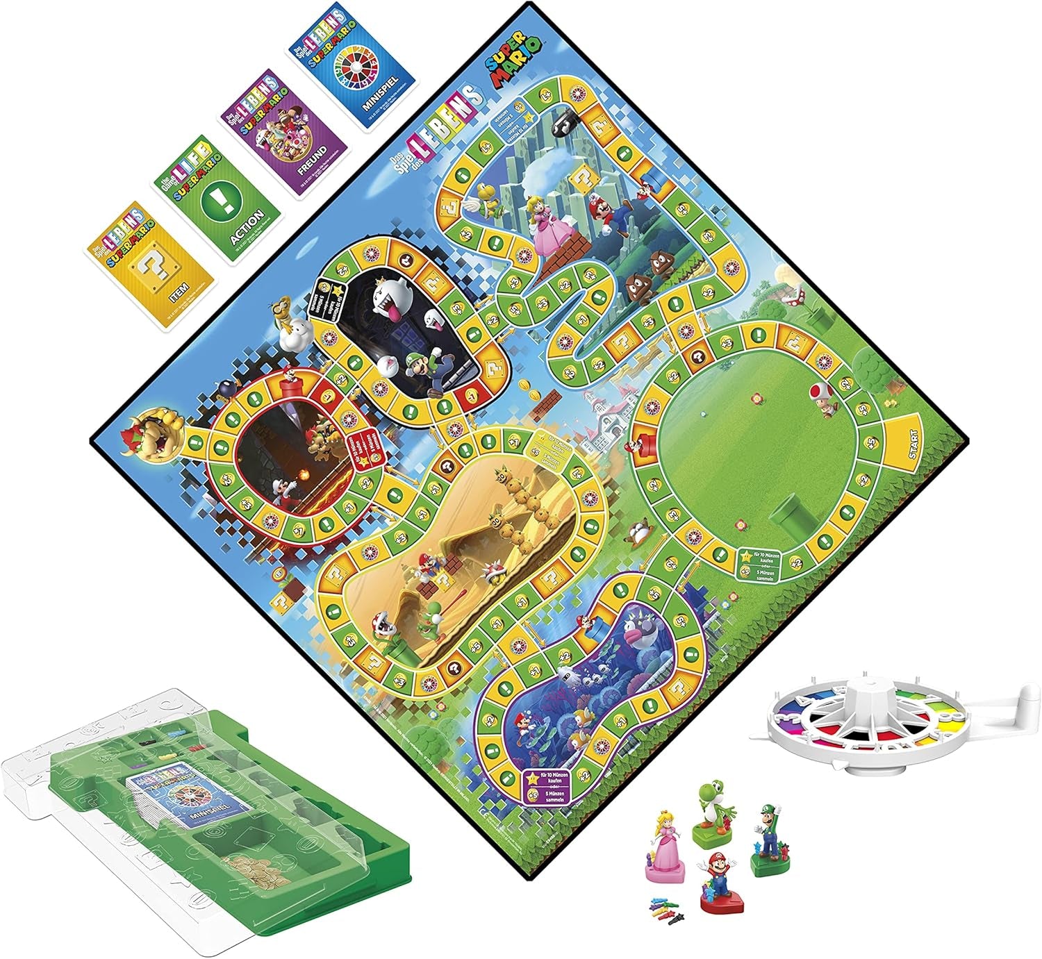 Desková hra Hasbro The Game of Life Super Mario pro děti od 8 let, hrajte minihry, sbírejte hvězdy a bojujte s Bowserem
