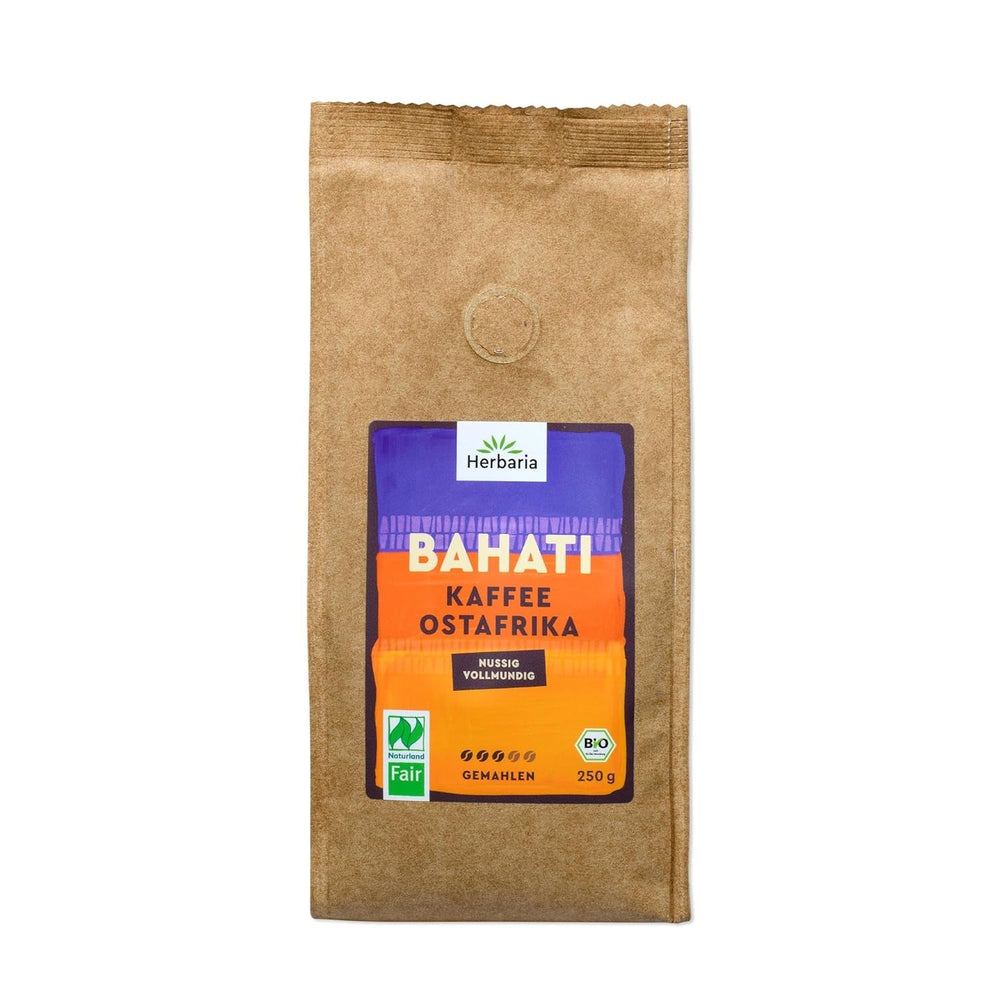 Herbaria MAKEDA Organic Espresso Whole Beans 1Kg - Naturland Fair Certified din Africa de Est - Arome prăjite cu cacao și note de lemn de stejar - boabe de cafea organice perfecte pentru filtre portabile și mașini automate de cafea Cafea Naty Shop Cafea macinata Bahati 250 grame Cafea