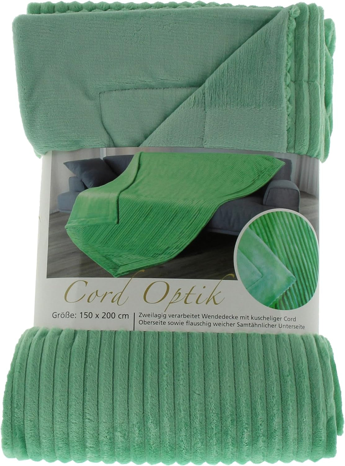 Gözze - Pohodlná a měkká přikrývka v manšestrovém vzhledu, 1620 G/kus, 150 X 200 Cm - skořicová Postele a přikrývky Besuche den Gözze-Store Mint