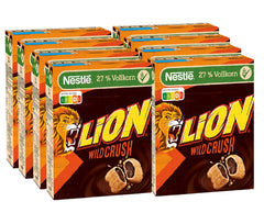Nestlé LION WildCrush Čokoládová karamelová snídaňová cereálie 8 balení (8 x 360 g)