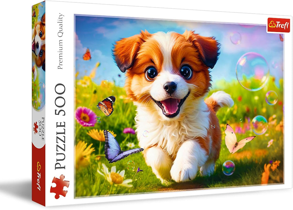 Trefl - Câine vesel - Puzzle 500 elemente - Diy Puzzle cu animale, divertisment creativ, distracție, puzzle clasic pentru adulți și copii de la 10 ani în sus Puzzle Naty Shop Titlu implicit
