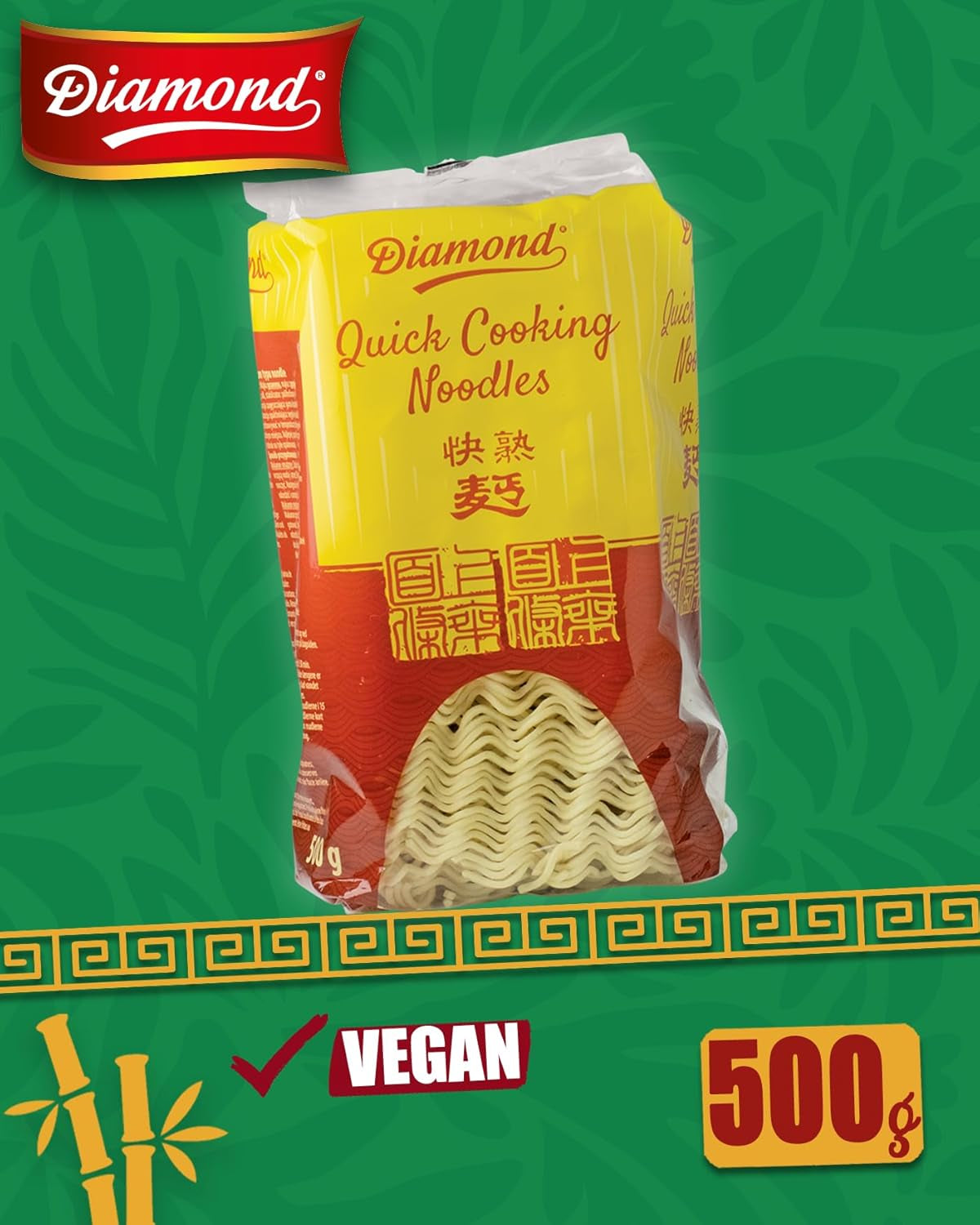 DIAMANTOVÉ instantní nudle bez vajec, instantní nudle z pšeničné mouky wok a přílohy – 1 x 500 g