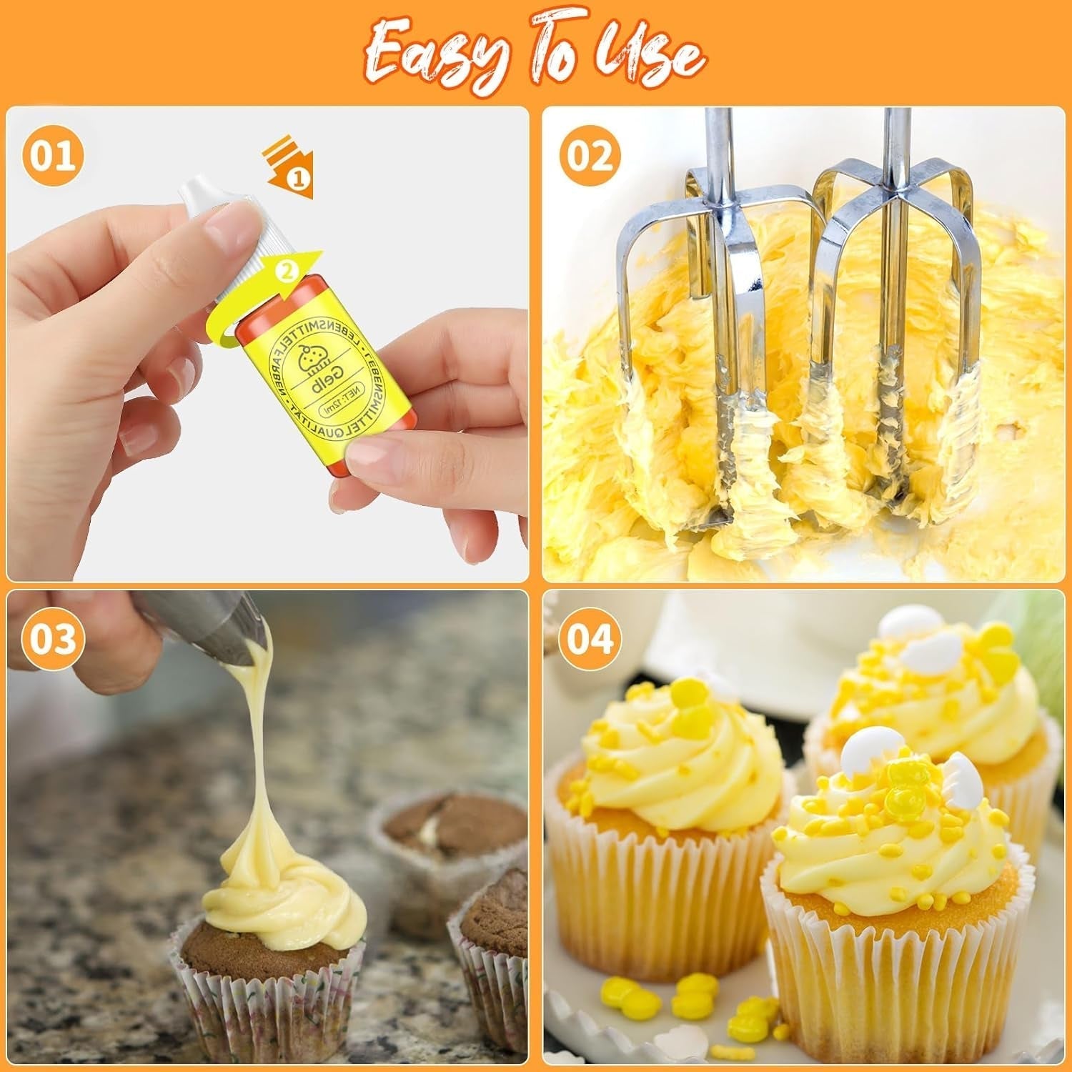 Sada tekutých potravinářských barviv 12 x 12 ml Naty Shop