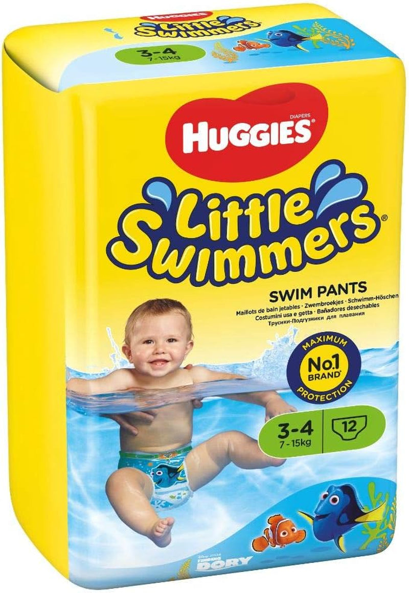 Plavecké plenky Huggies Little Swimmers, velikost 3-4, 12 balení, 7-15 kg
