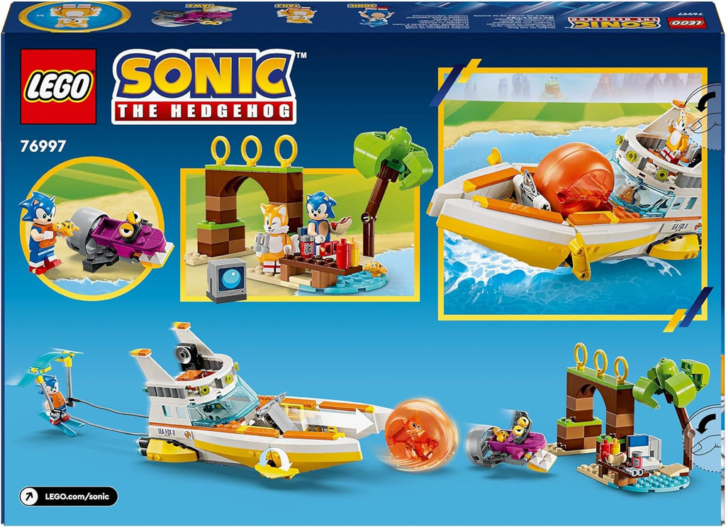 LEGO Sonic the Hedgehog Tails™ Adventure Boat, jucărie interactivă cu personaje de jocuri video și schiuri de apă, cadou pentru băieți, fete și gameri de la 8 ani 76997 Seturi de constructie Besuche den LEGO-Store