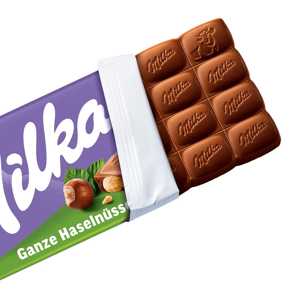 Milka Mléčná čokoláda s celými lískovými oříšky - Čokoláda s křupavými oříšky - 17 x 95g