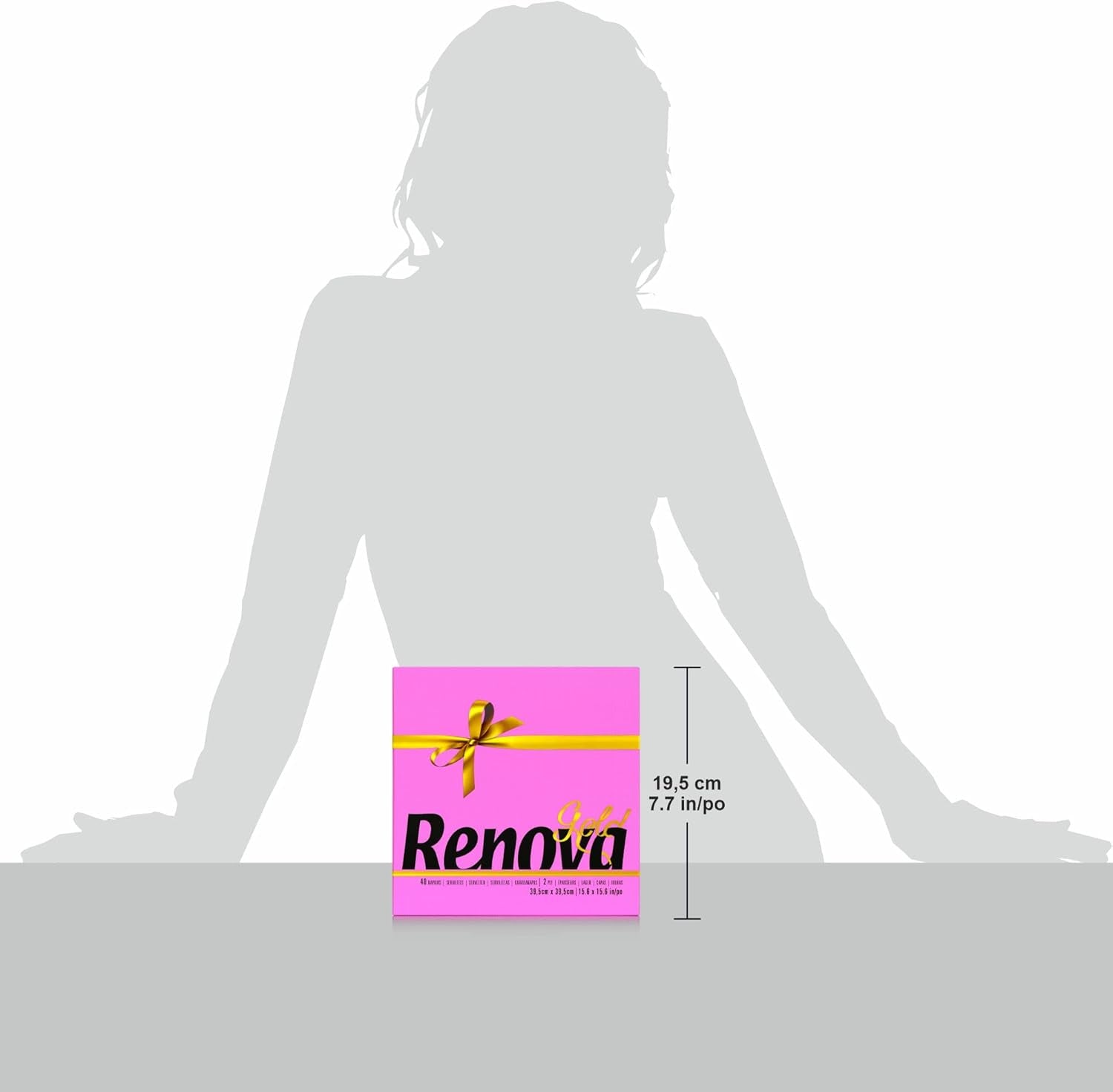 Șervețele de hârtie Renova, fucsia, 40 șervețele, mari, 2 straturi