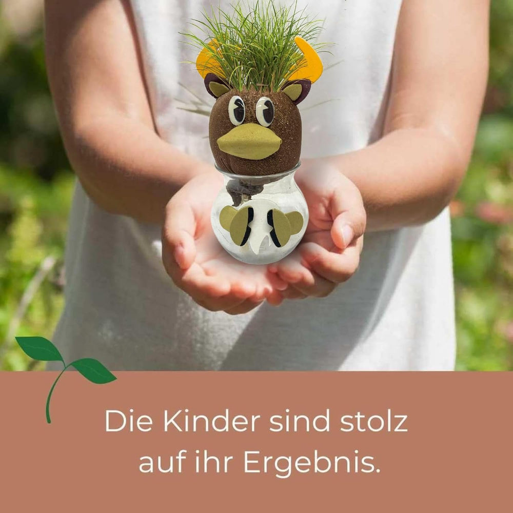 Bada Bing Graskopf 4er Set vč. Wasserbehälter Waldtiere DIY Tiere – Rasenkopf Tierkopf mit Rasensamen – Experiment für Kinder – Spaß mit Lerneffekt – Geschenk Mitbringsel Kindergeburtstag Mitgebsel