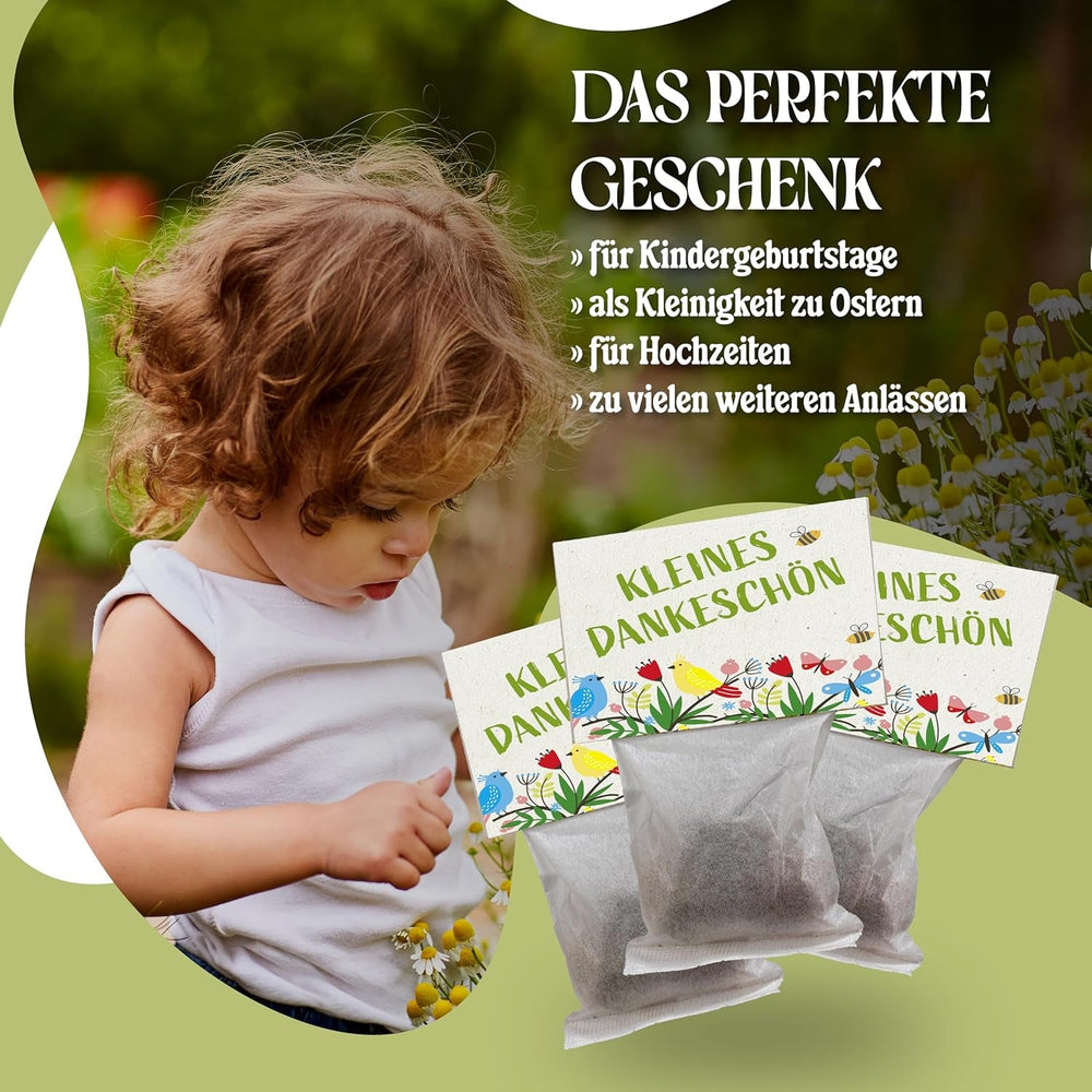 LouMaxx Set de bombe cu semințe lucrate manual 10x3, cadou cu bombă cu semințe, semințe de flori ca favoruri de petrecere, semințe sustenabile pentru cadouri de petrecere pentru copii, bile de plantare ecologice cu peste 50 de tipuri de semințe de flori