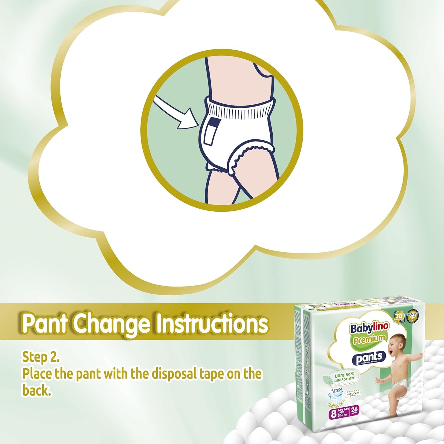 Prémiové kalhoty velikosti 8 s ultra měkkým filtrem, XXL (20+ kg), 104 kusů