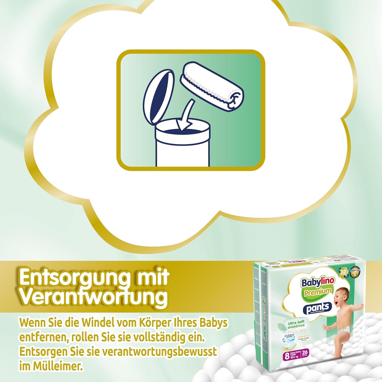 Prémiové kalhoty velikosti 8 s ultra měkkým filtrem, XXL (20+ kg), 26 kusů