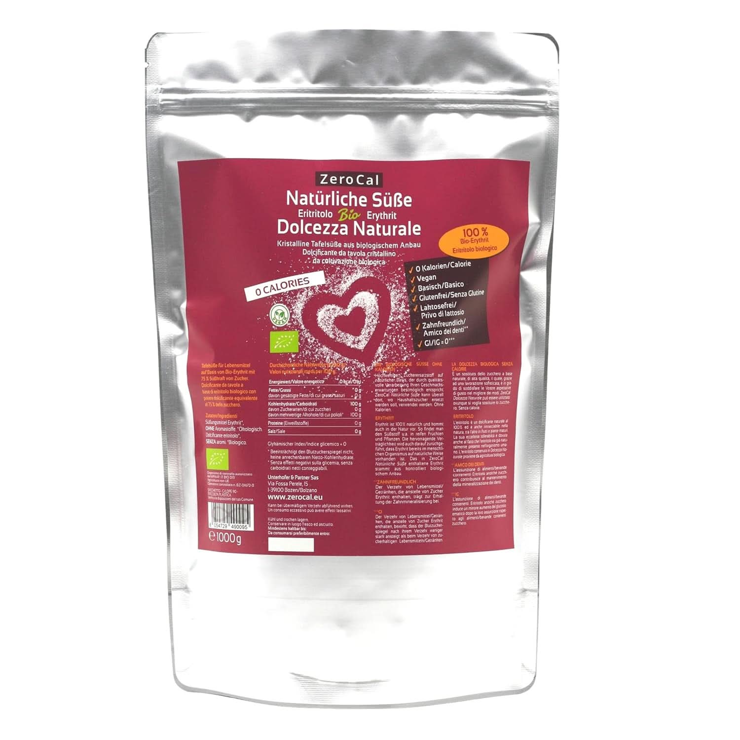 Zerocal - organický erythritol 1KG sladidla Naty Shop