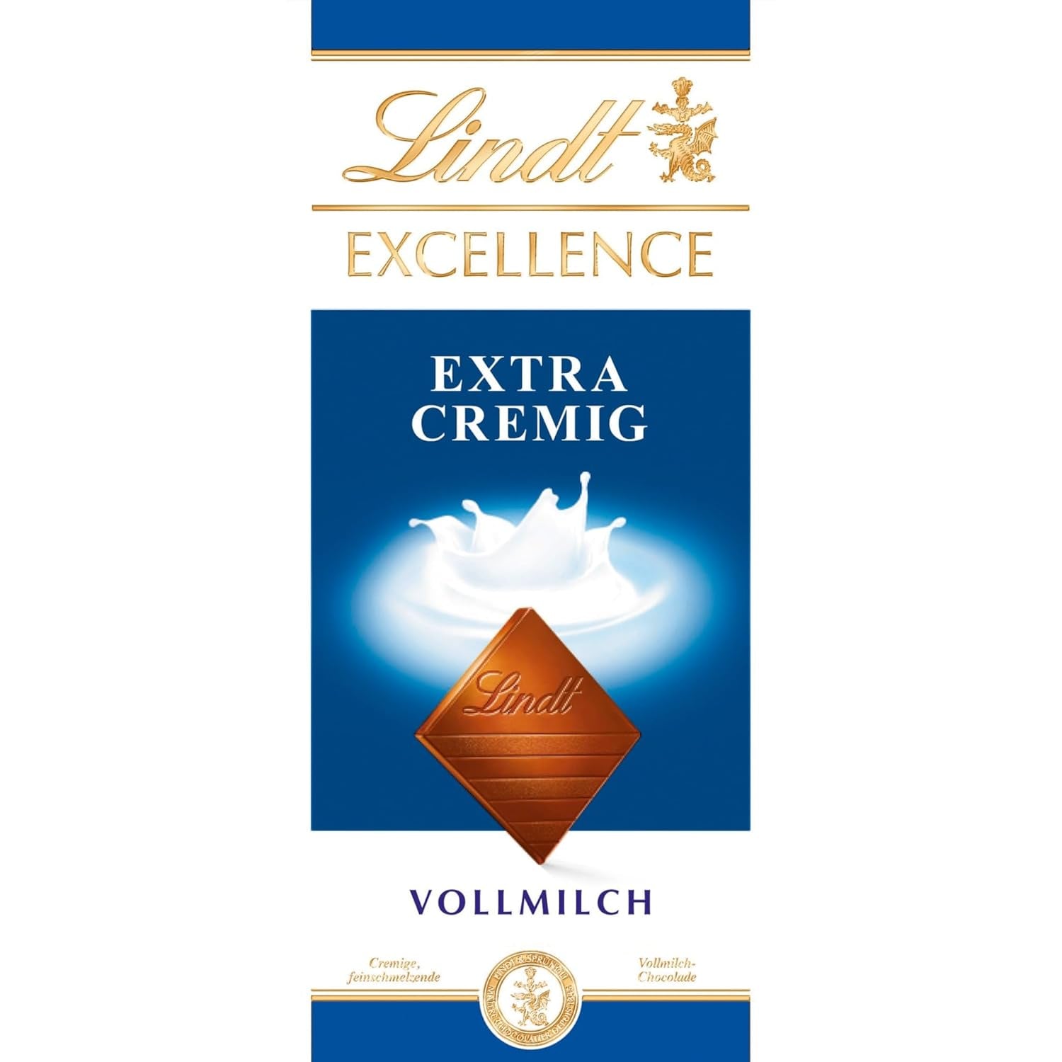 Extra krémová mléčná čokoláda Lindt EXCELLENCE | Tyčinka 100g | Jemná prémiová mléčná čokoláda se smetanovou, mléčnou příchutí | Intenzivní a perzistentní aroma | Čokoládový dárek