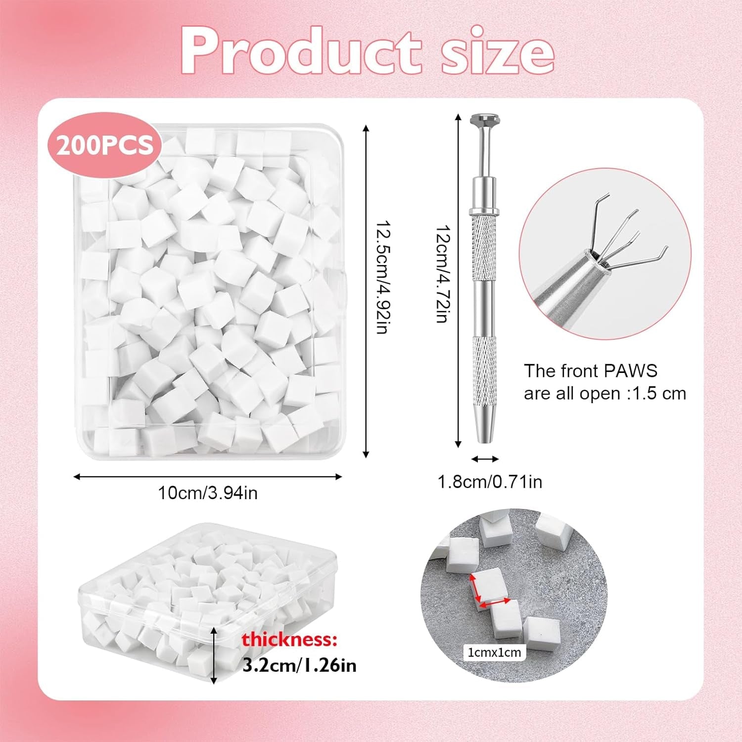 200 Stück Nail Art Schwamm Mit Metallgreifer,Nagelkunst Rendering Werkzeuge Mit Greifer,Sponge Nagel Pinsel,Nageldesign Zubehör Für Nail Art Rendering